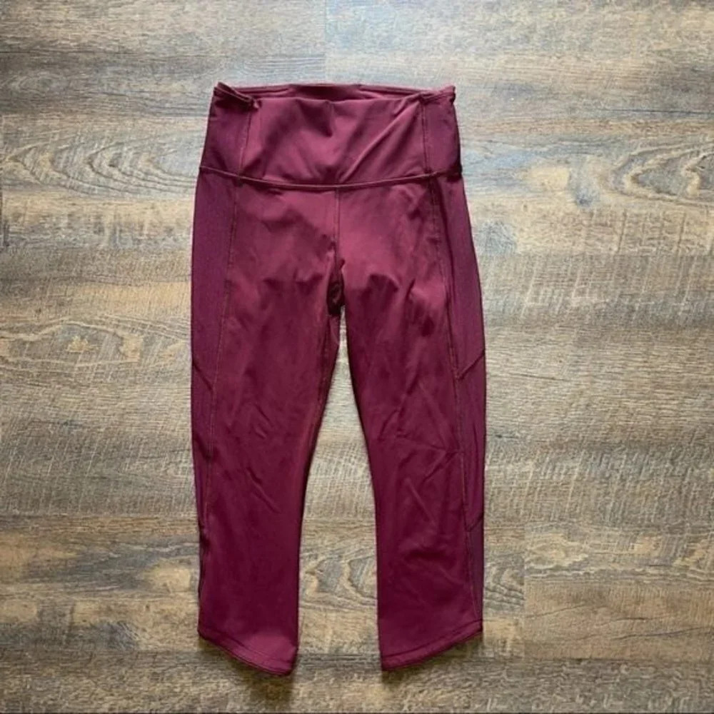 Lululemon Deep Rouge Body Con Crop Leggings 8